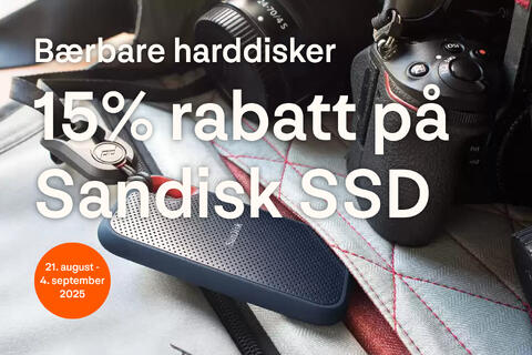 Eksklusivt tilbud på Sandisk bærbar SSD